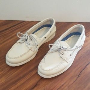 Sperry Topsider Leather boat Shoes White 7.5